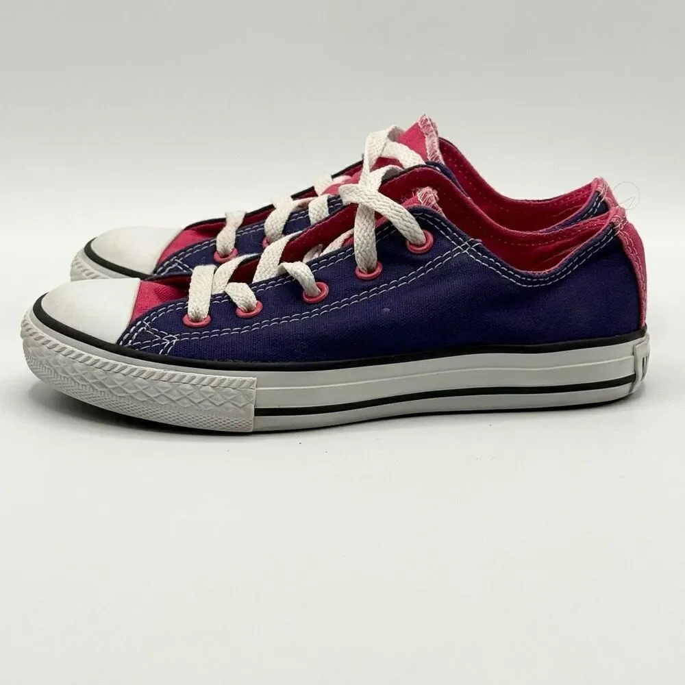 Converse All Star Chuck Taylor Low Lace Up Sneakers - Purple Pink Double Tongue